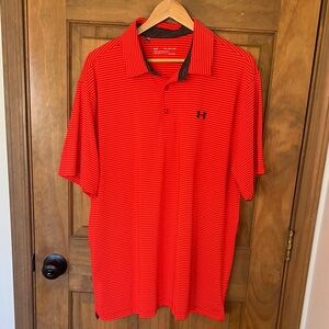 Under Armour Men's Striped Red Polo Shirt